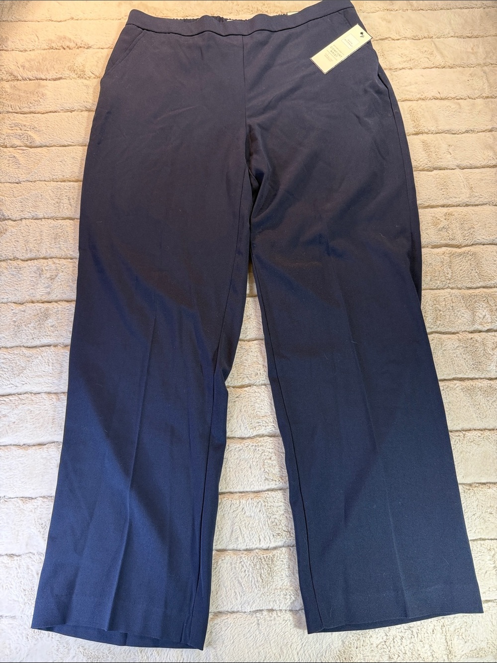 Dana Buchman Effortless Comfort Waist Navy Pants, 16 New With Tags